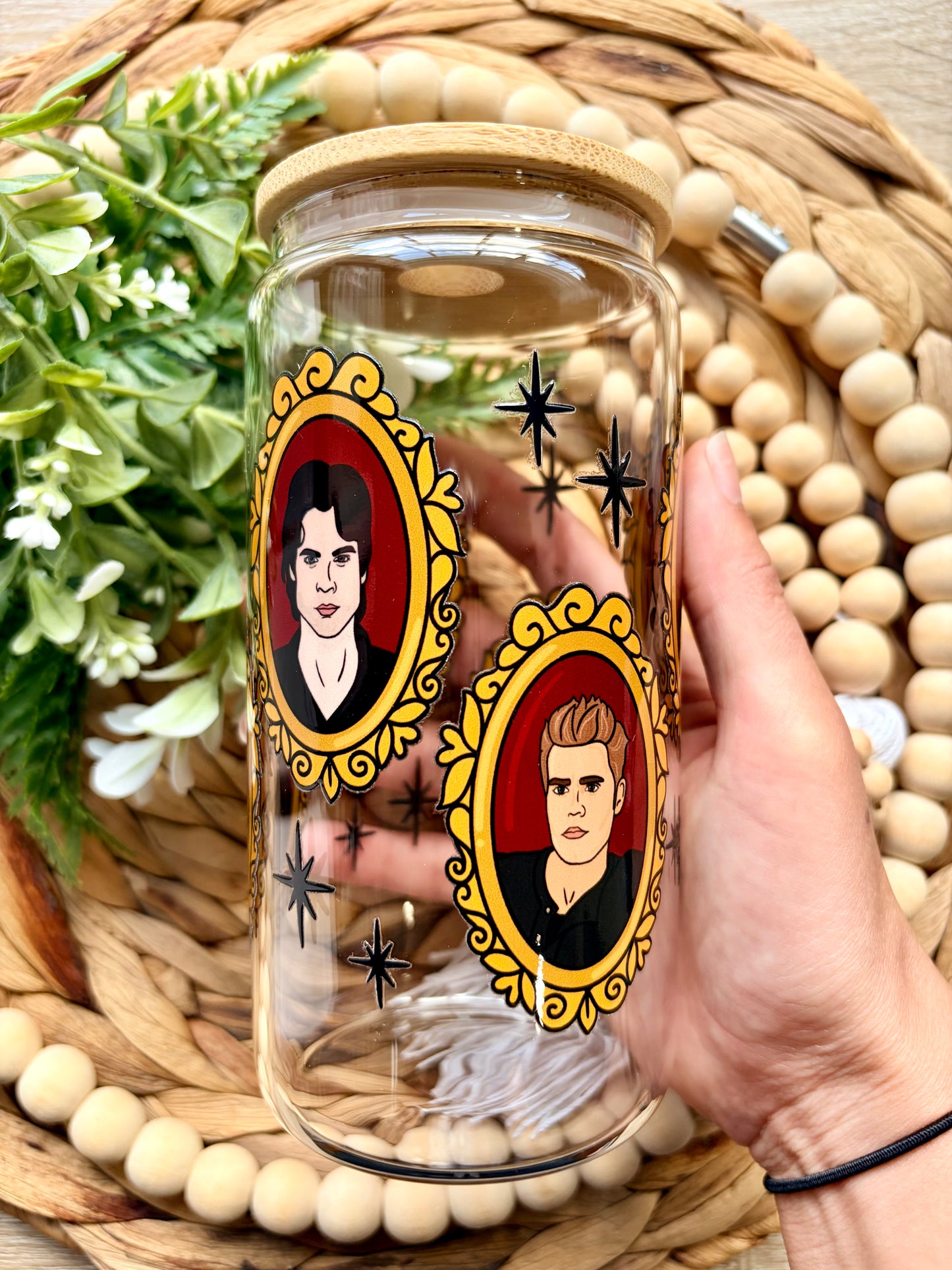 The VD Themed Characters Glass Cup || Mystic Falls Collection
