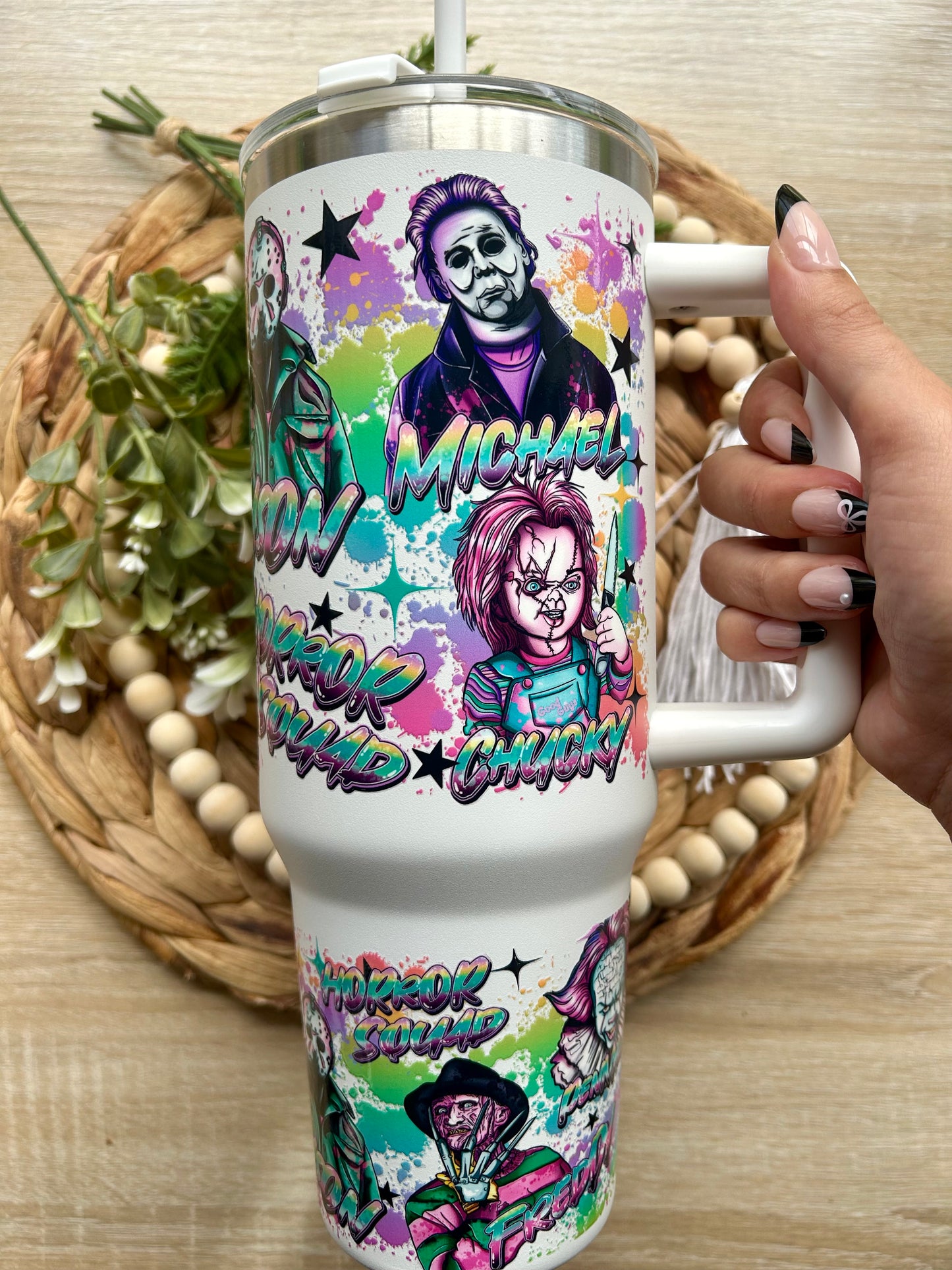 Horror Themed 40 Oz Tumblers || Multiple Options || Halloween Collection