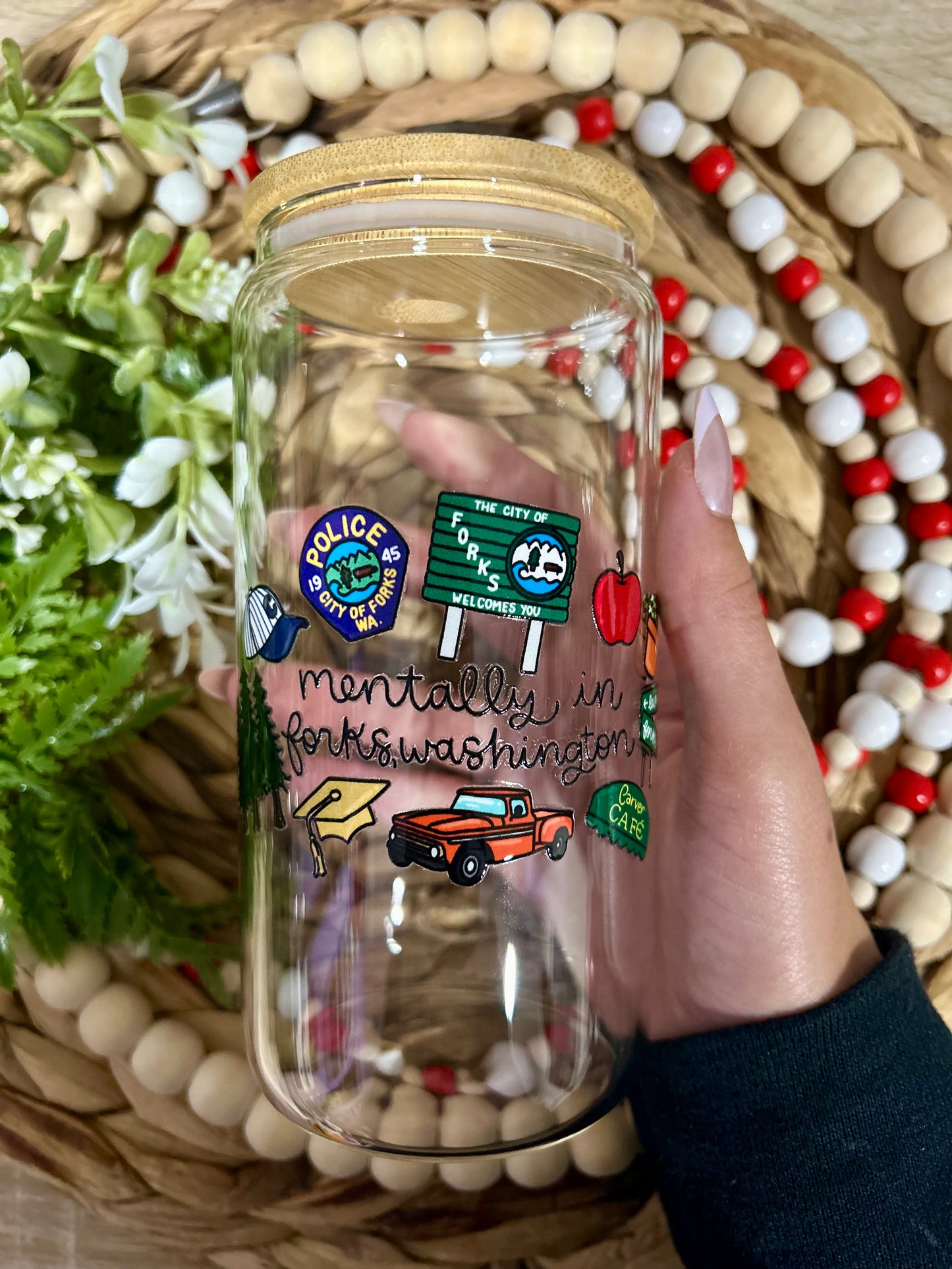 Mentally In Forks Inspired Glass Cup