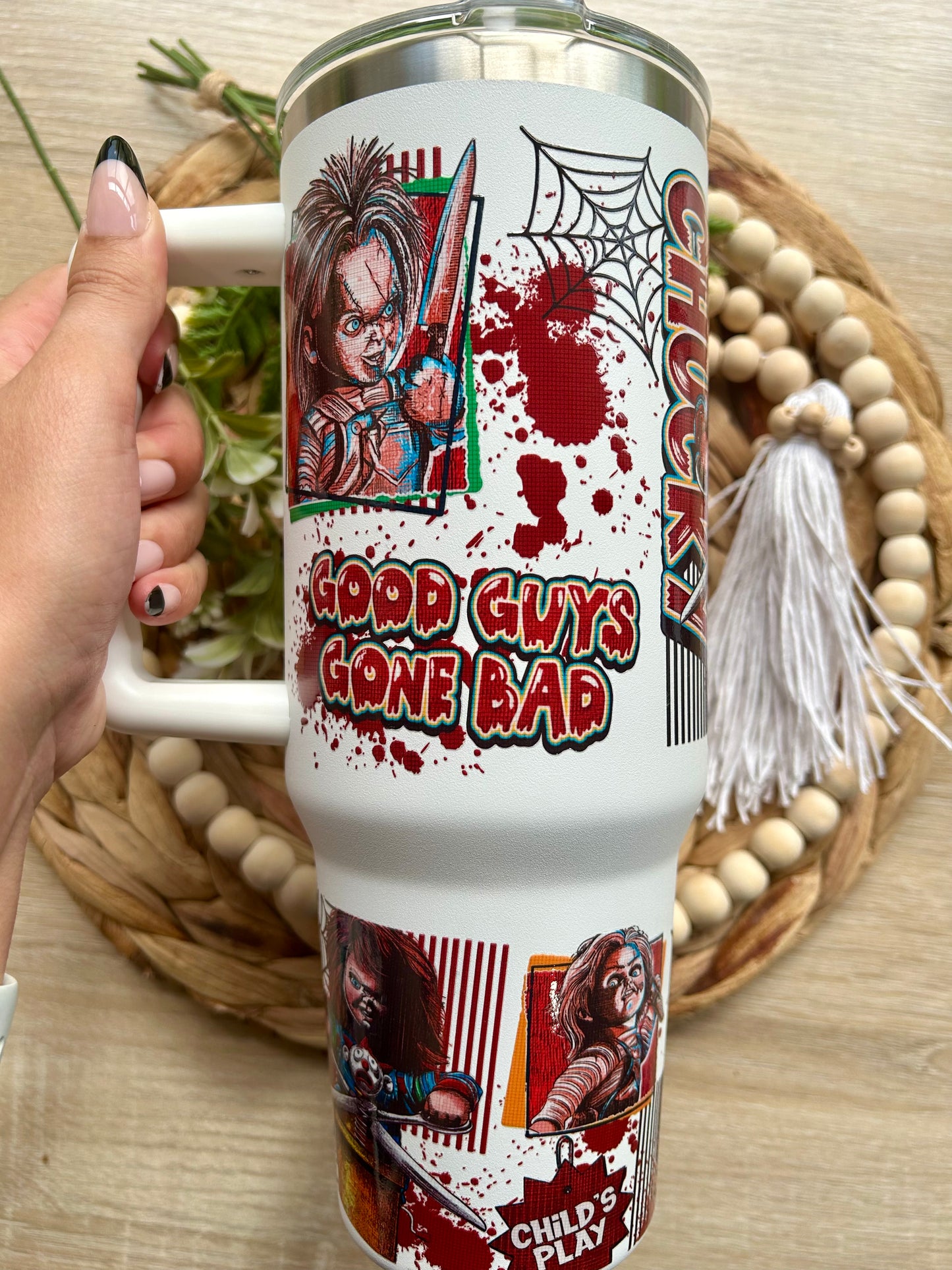 Horror Themed 40 Oz Tumblers || Multiple Options || Halloween Collection