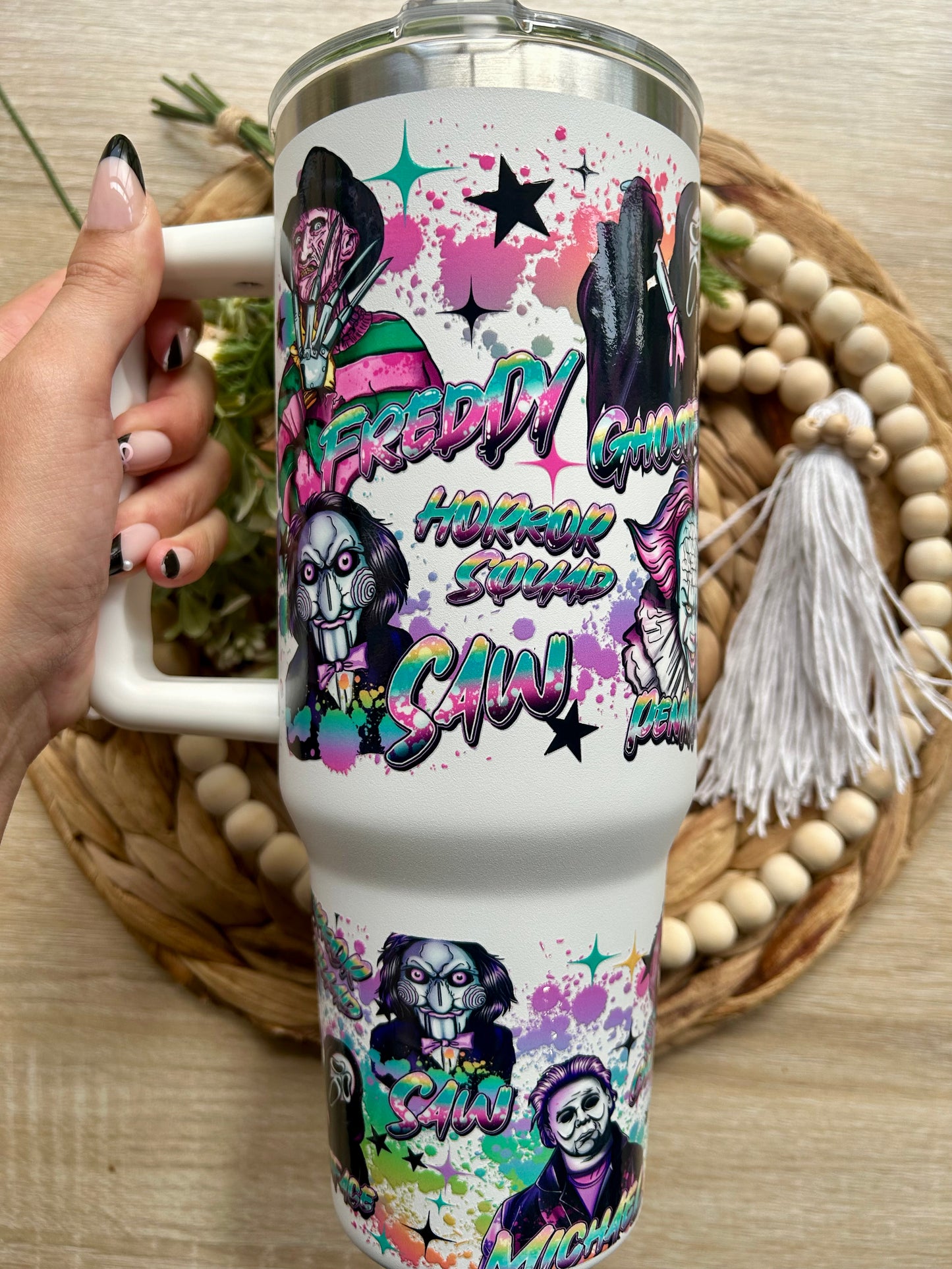Horror Themed 40 Oz Tumblers || Multiple Options || Halloween Collection