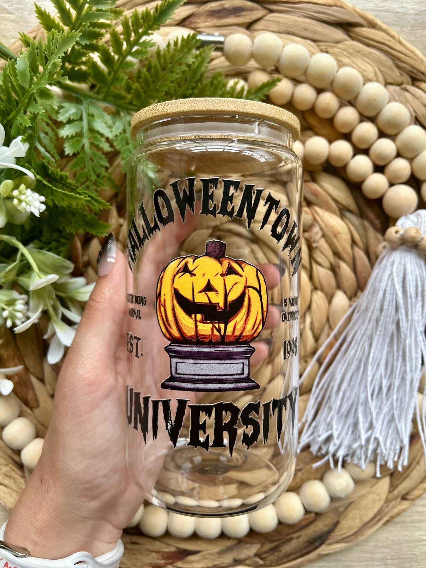 Halloween Town Themed Glass Cup