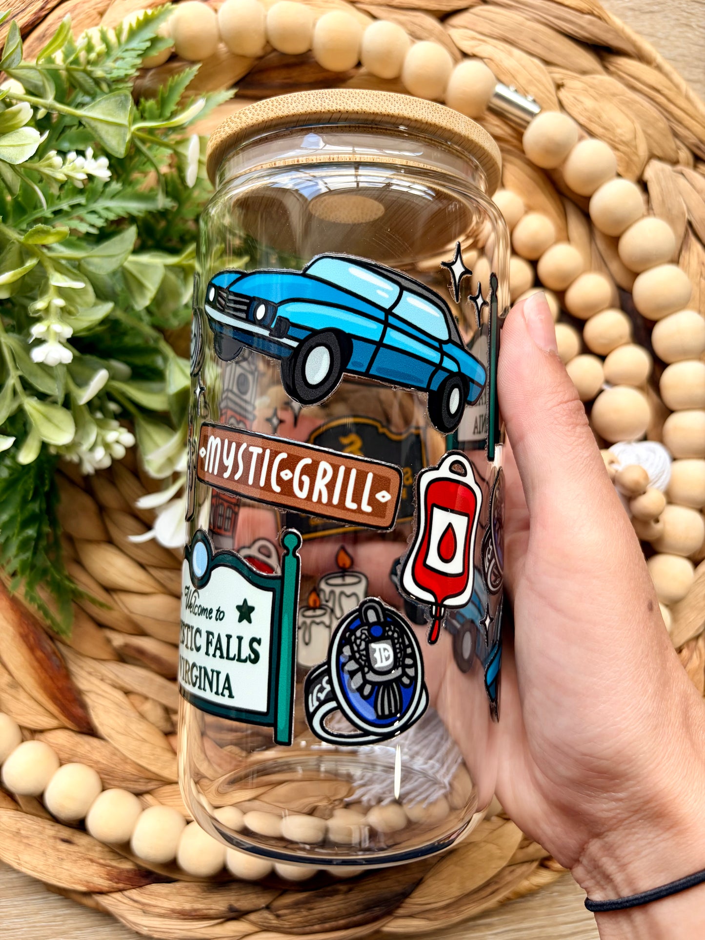 Mystic Falls Themed Glass Cup || Mystic Falls Collection