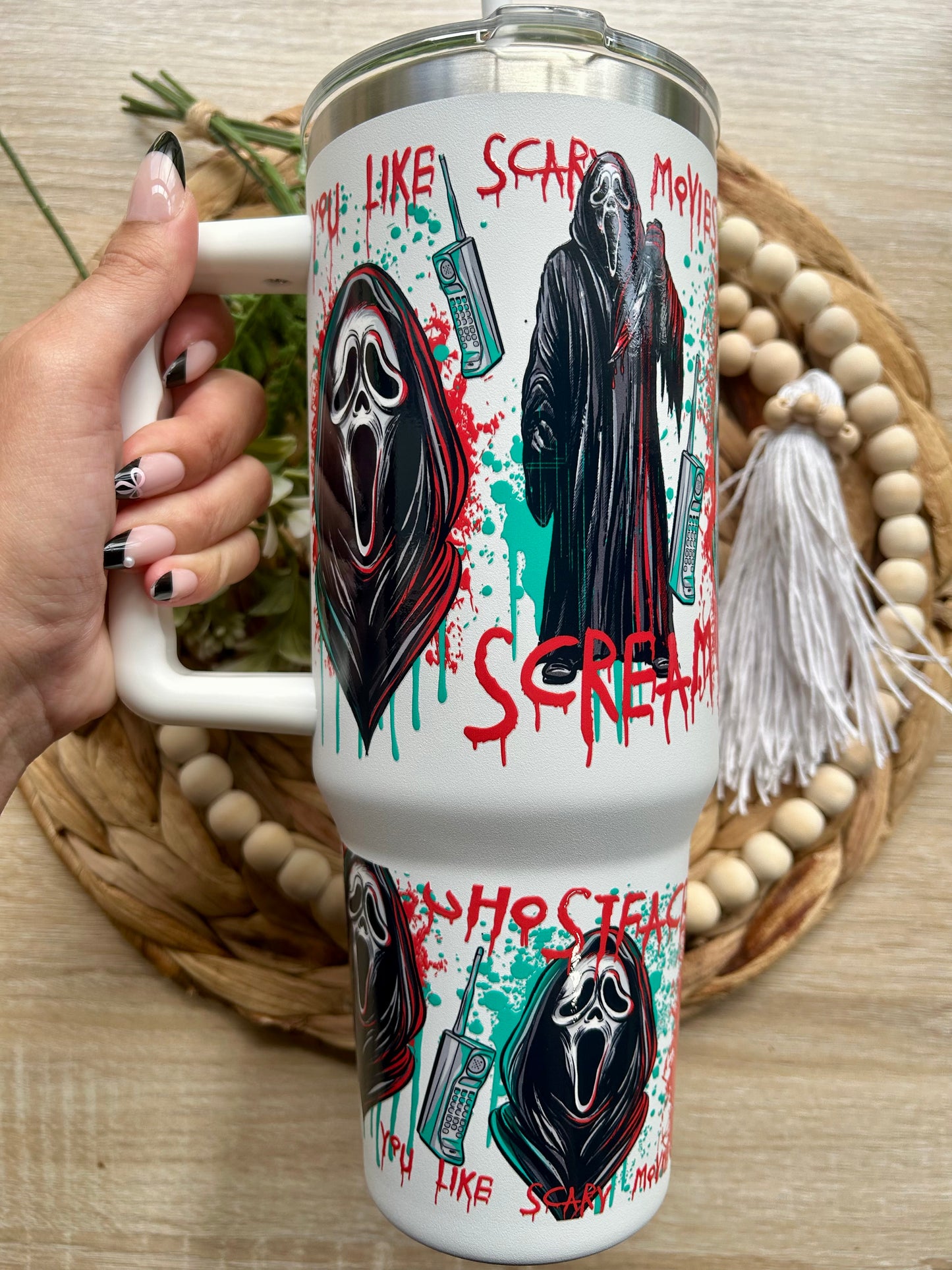 Horror Themed 40 Oz Tumblers || Multiple Options || Halloween Collection