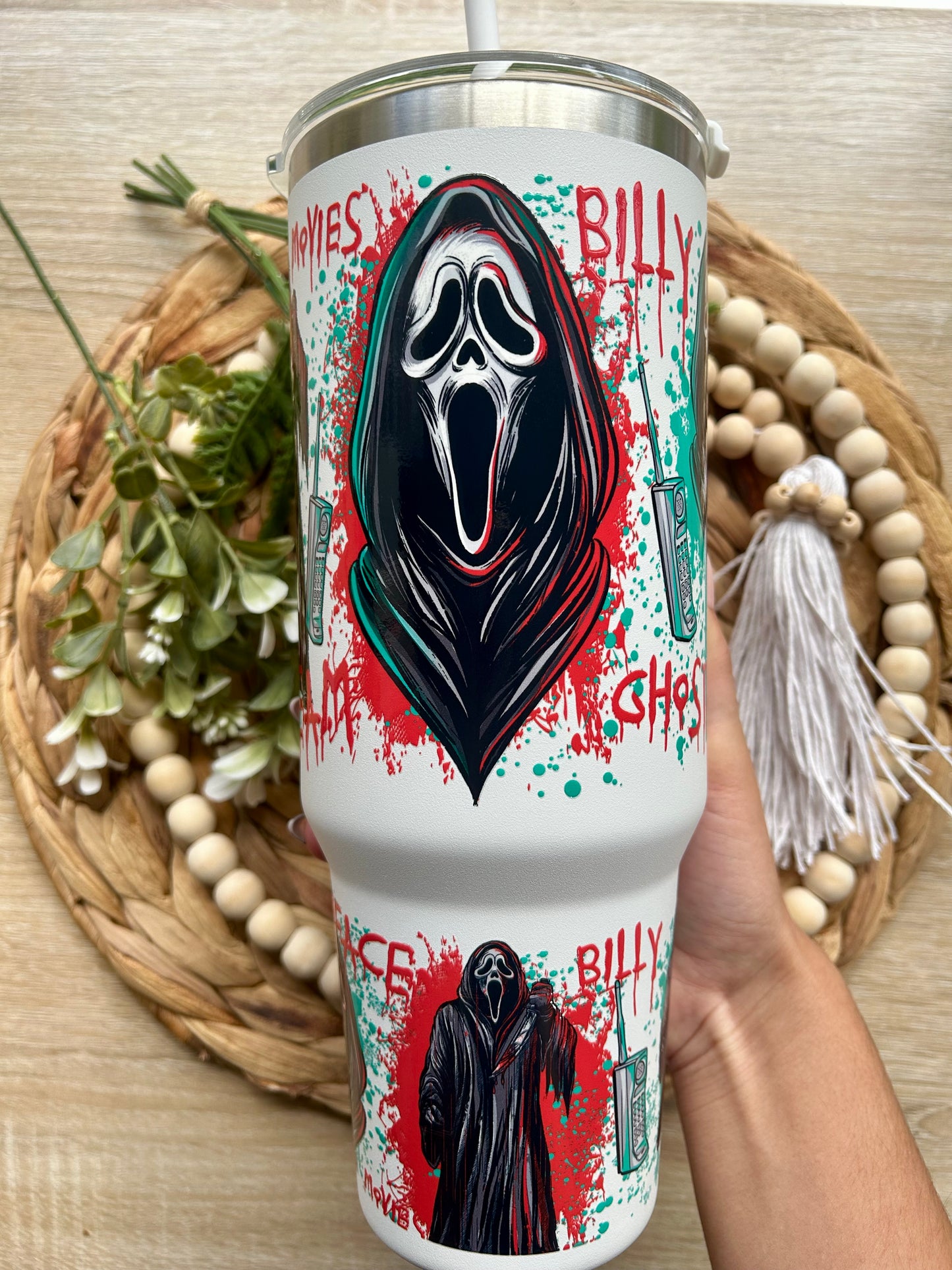 Horror Themed 40 Oz Tumblers || Multiple Options || Halloween Collection