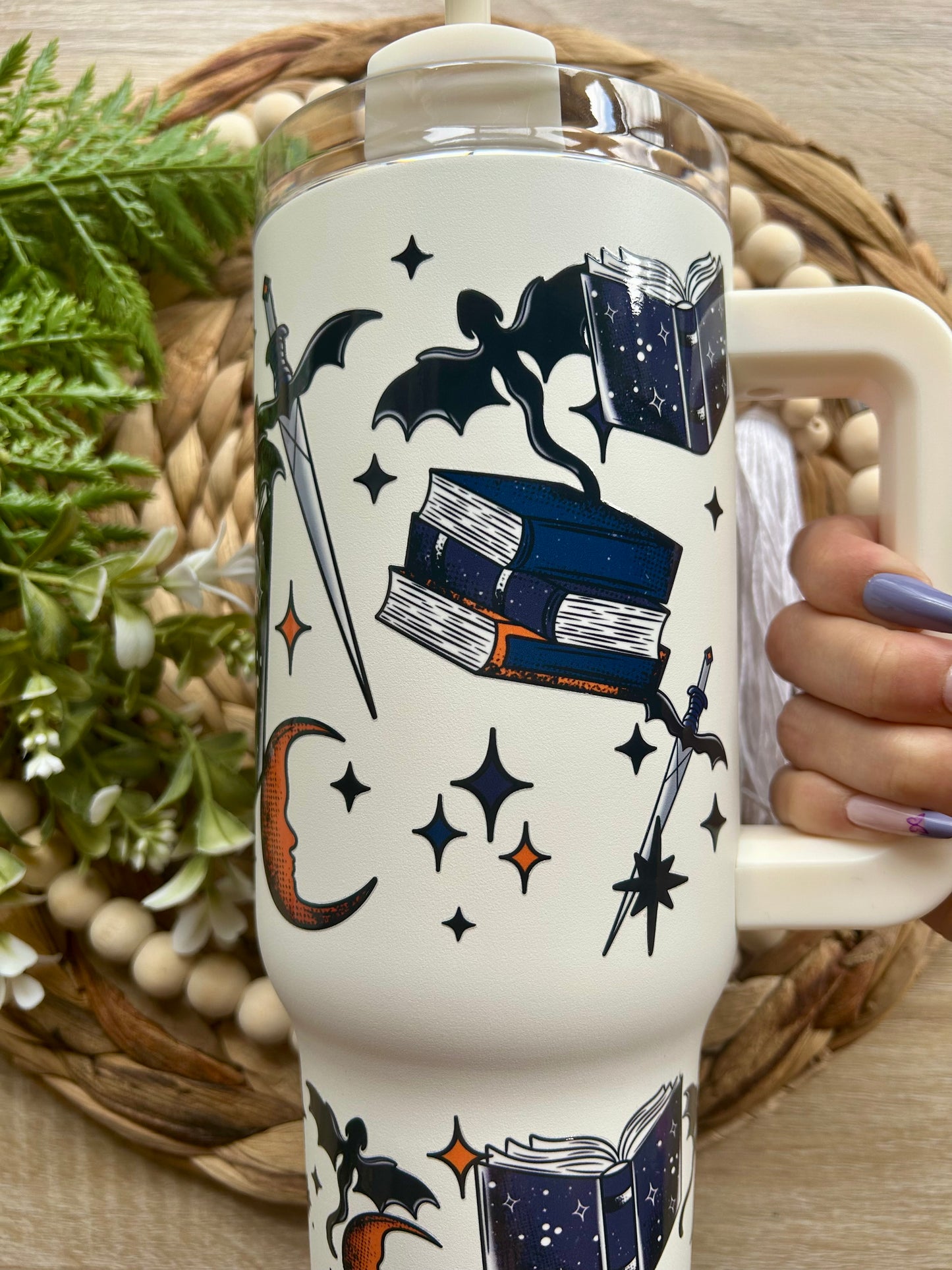 Dragon Themed 40 Oz Tumbler || Book Lovers Collection