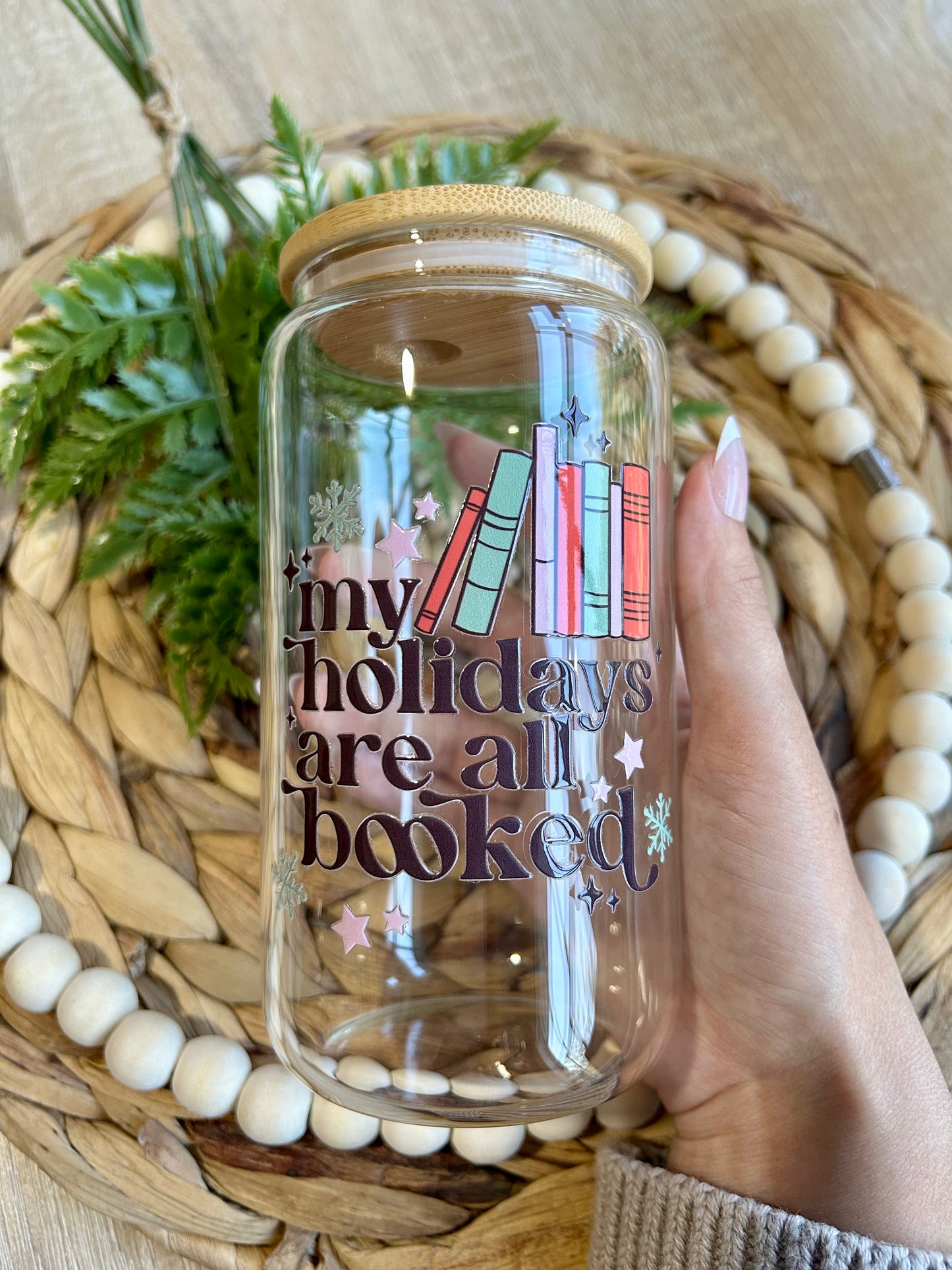 Holidays Are Booked | Book Themed Glass Cup - Glass & Glamour Co.