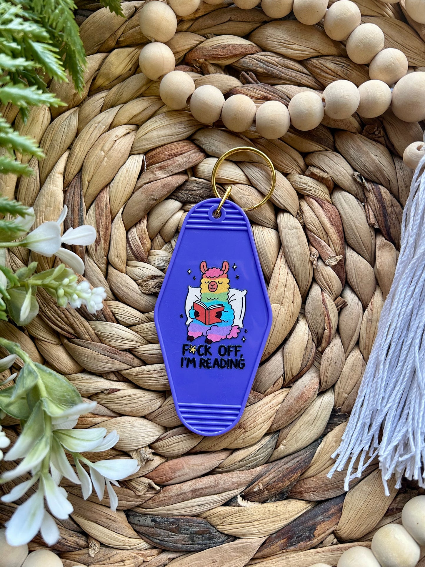 Reading Themed Motel Style Keychain || Book Themed Motel Keychain|| Book Lovers Collection