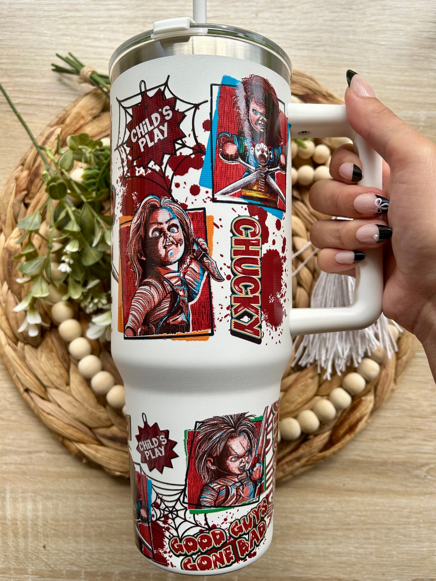 Horror Themed 40 Oz Tumblers || Multiple Options || Halloween Collection