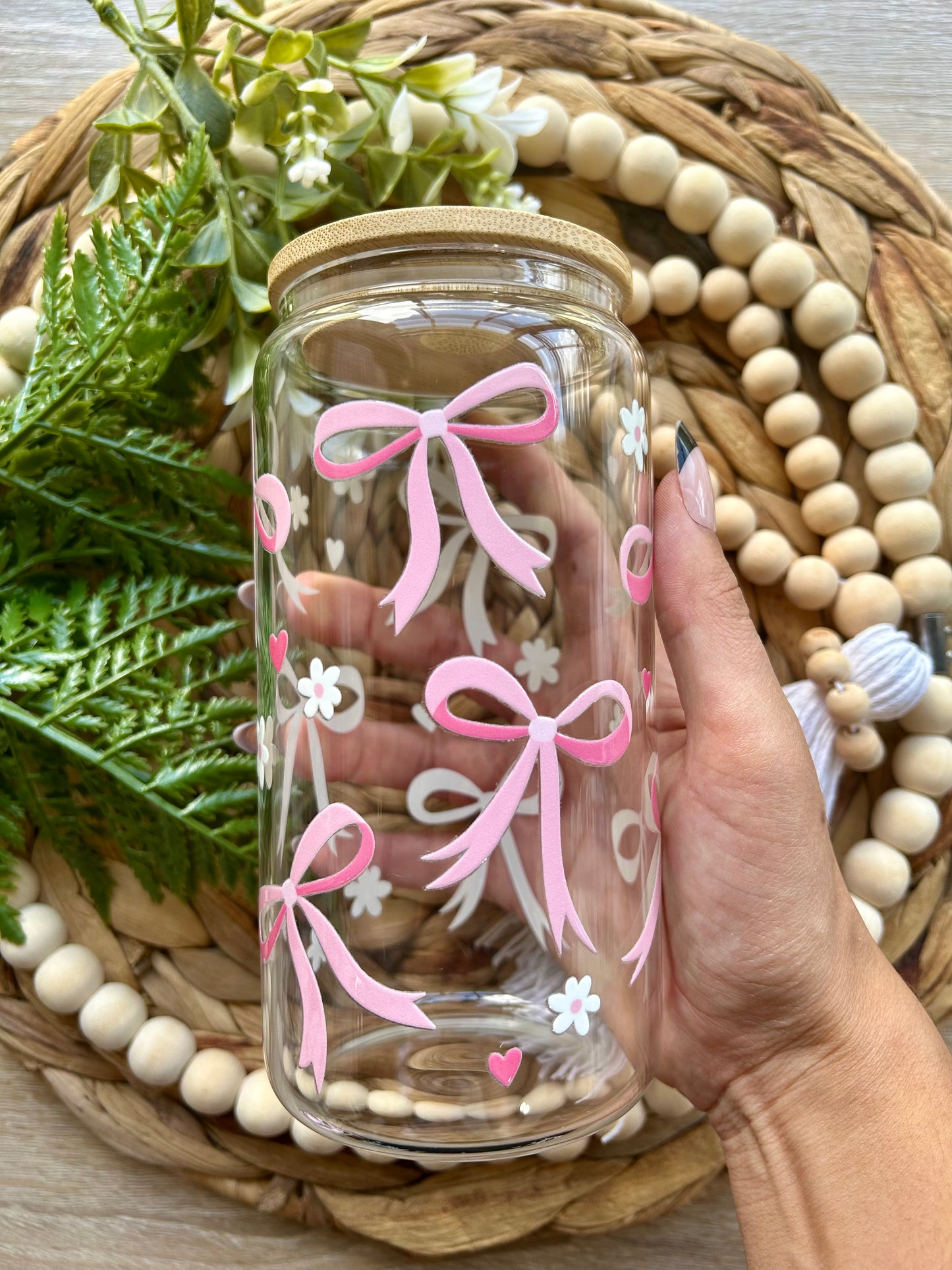 Bow Coquette Style Glass Cups || Multiple Options