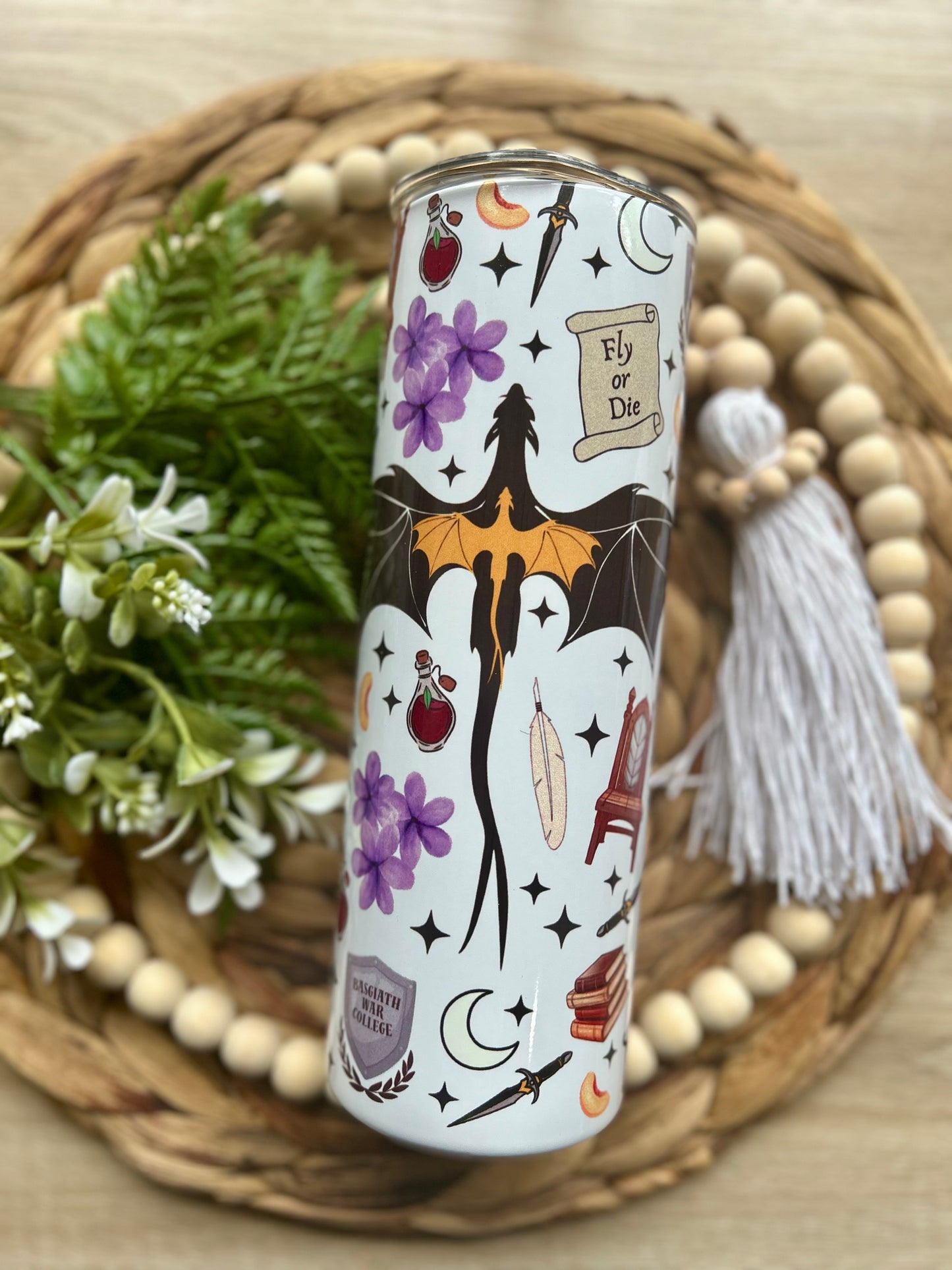 Dragon Rider Themed 20 Oz Steel Tumbler || Book Themed Steel Tumbler || Book Lovers Collection