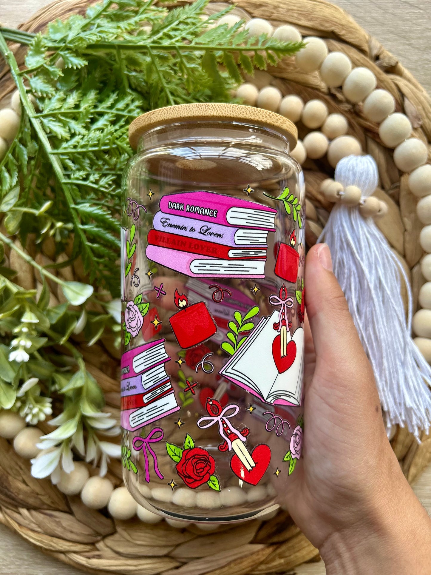 Dark Romance Reader Glass Cup || Book Lover Collection