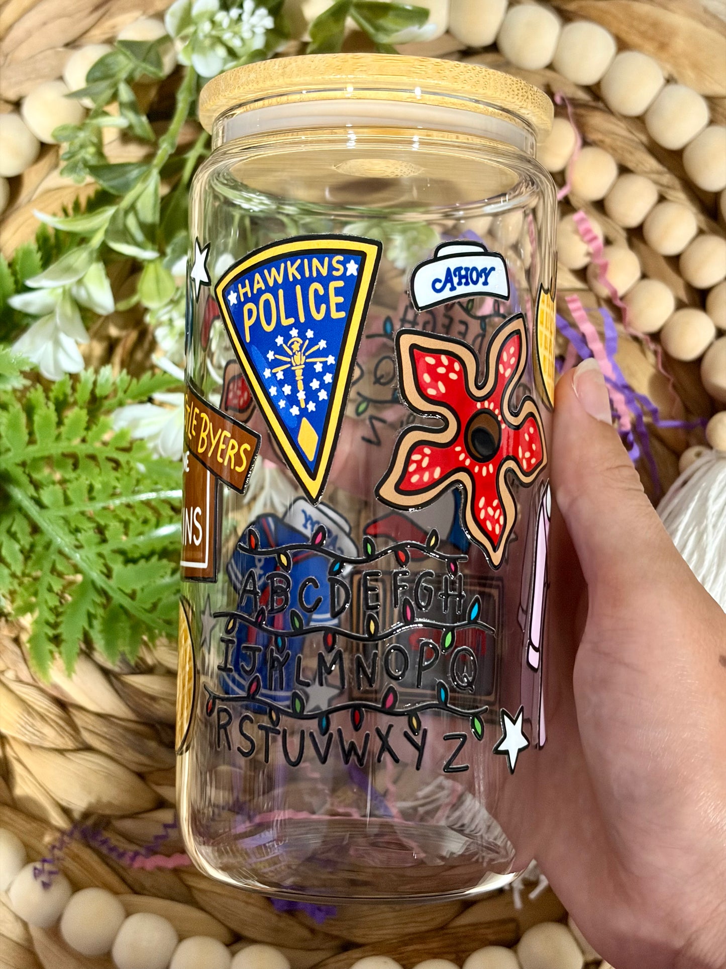Stranger 80's Kids Themed Glass Cup