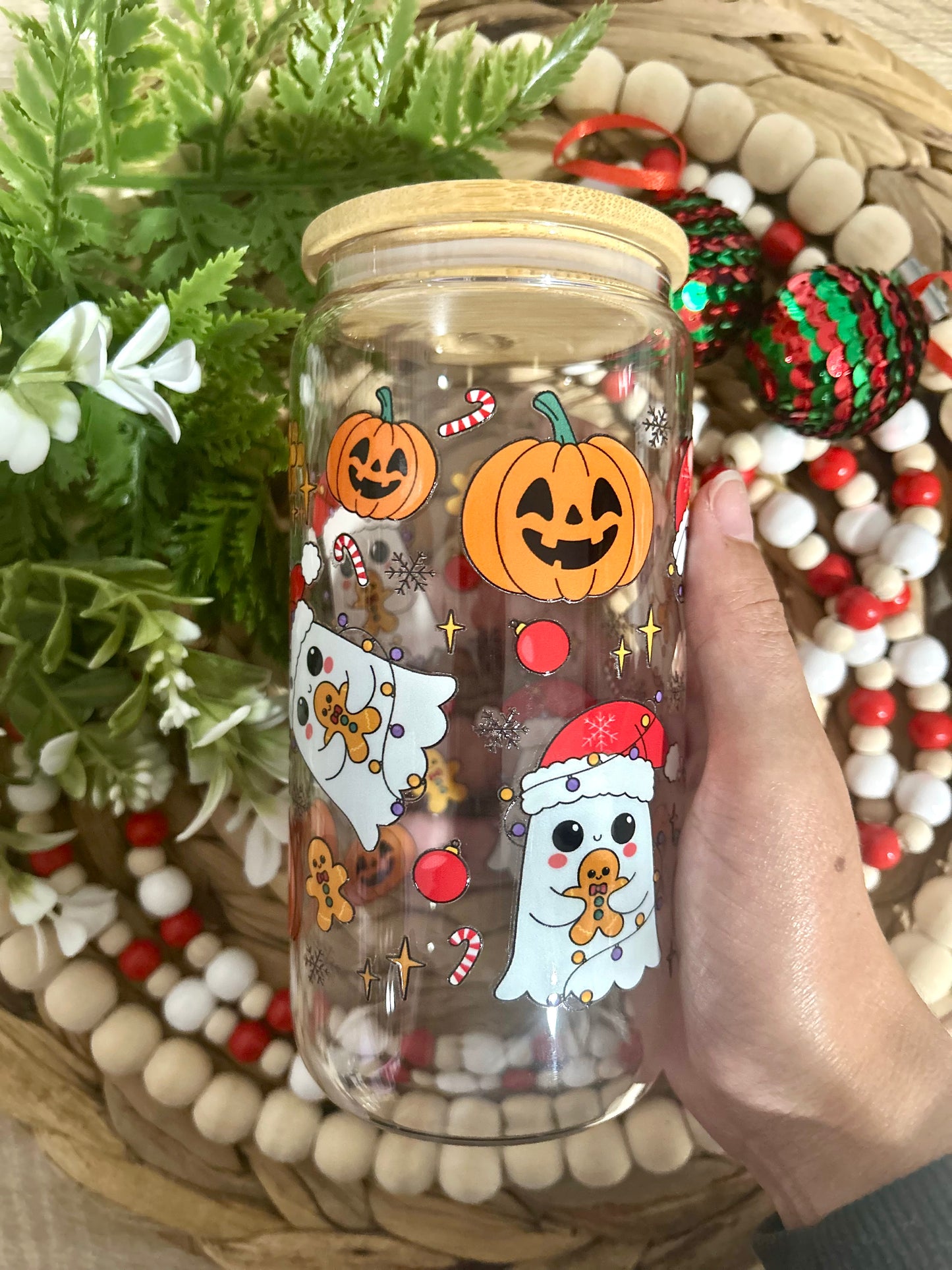Christmas & Pumpkins Ghostie Themed Cup