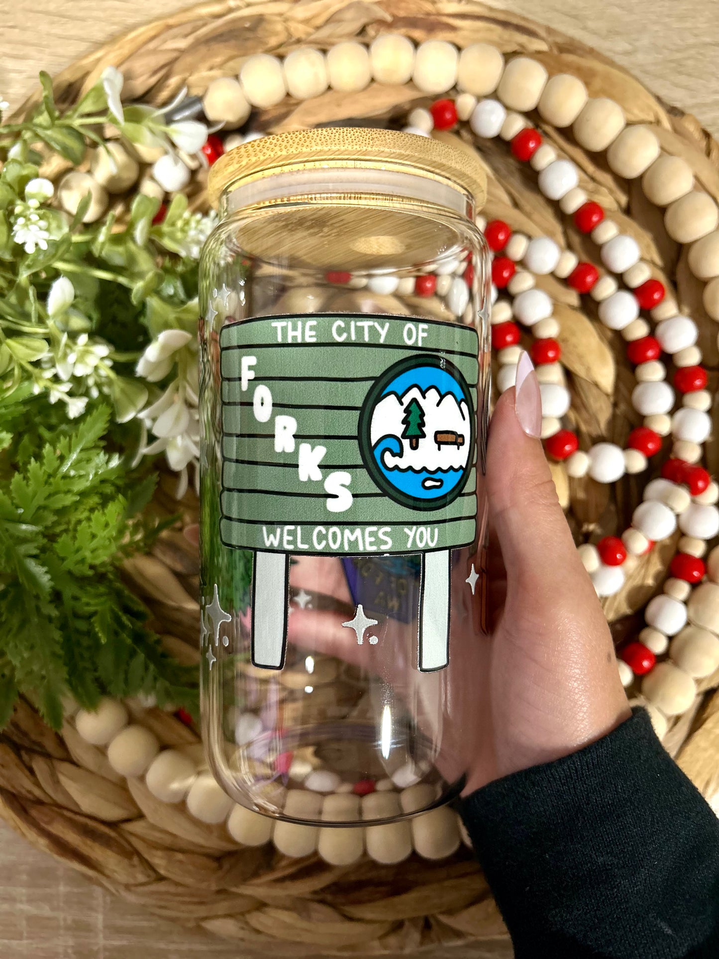 Forks Washington Inspired Glass Cups