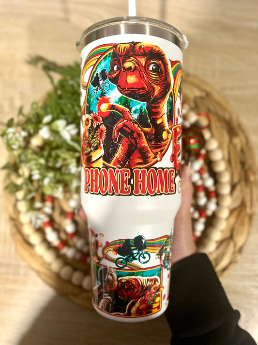 40 oz Classic Extraterrestrial-Themed Steel Tumbler