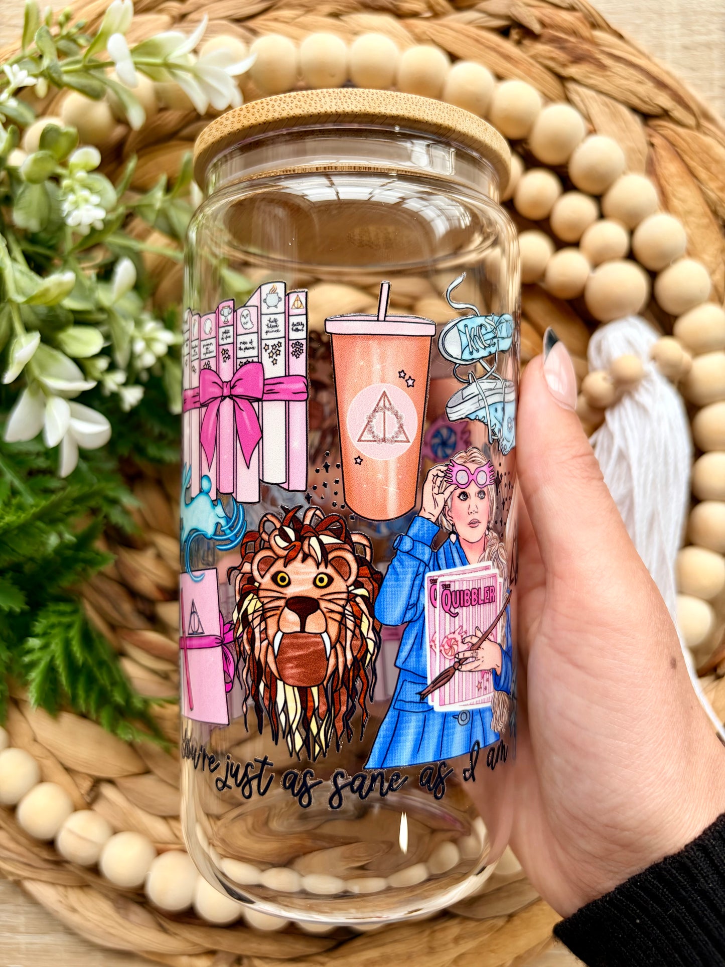 Luna Witch Themed Glass Cup