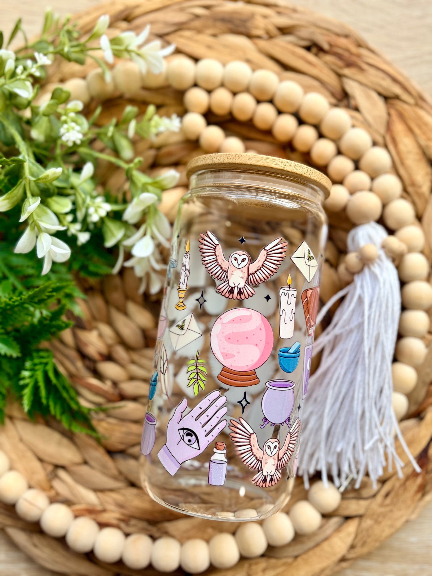 Pink HP Themed Glass Cup