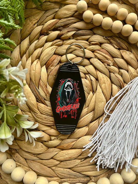 Horror Themed Motel Style Keychain || Movie Themed Motel Keychain|| Halloween Collection