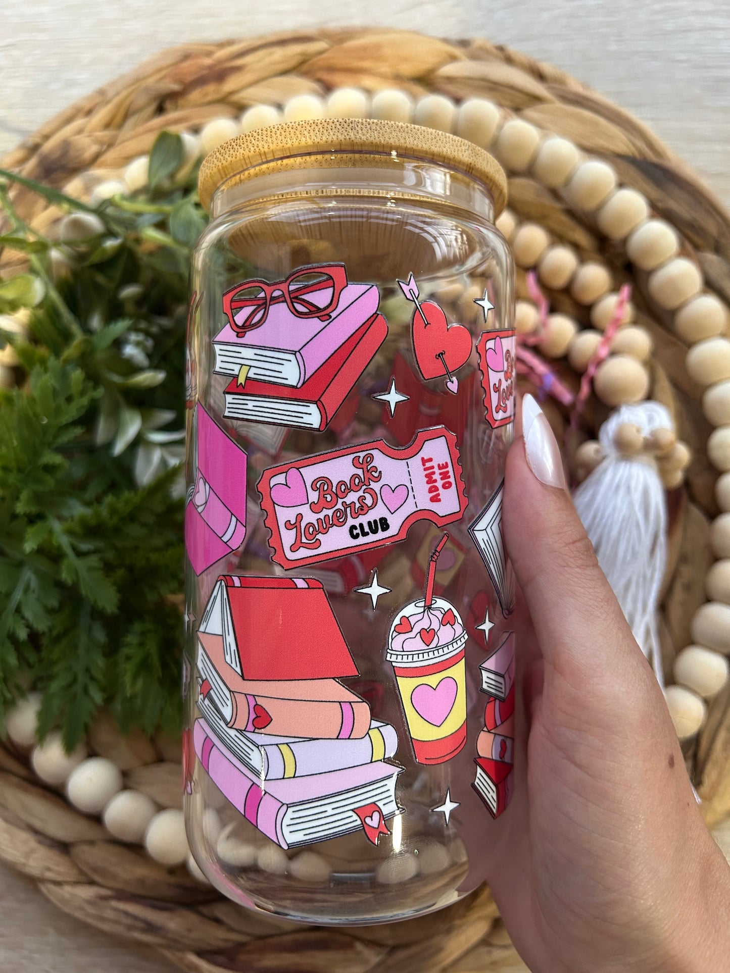 Book Lovers Club Valentine's Glass Cup