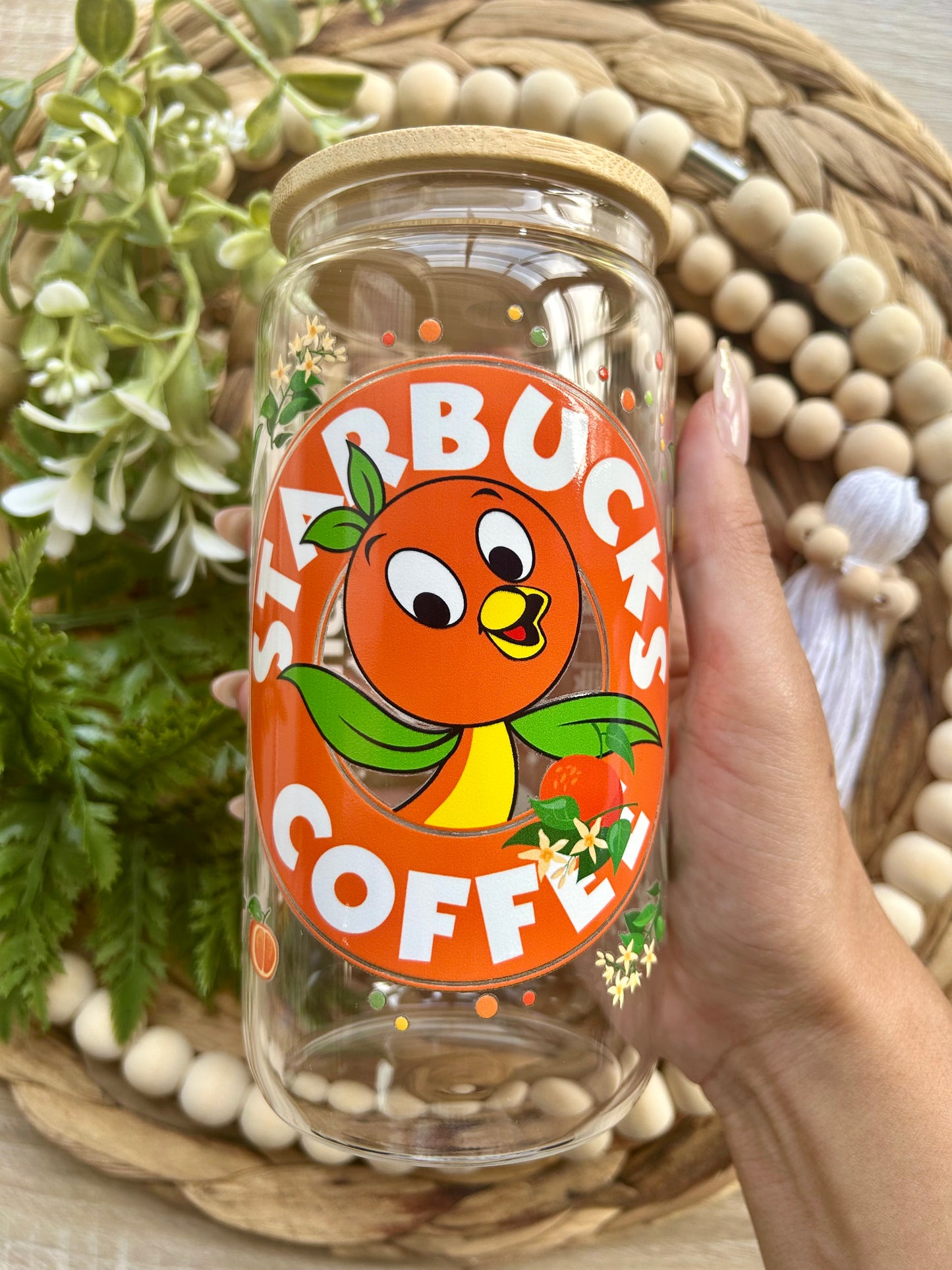 Orange Bird Magical Themed Glass Cup|| Magical Collection