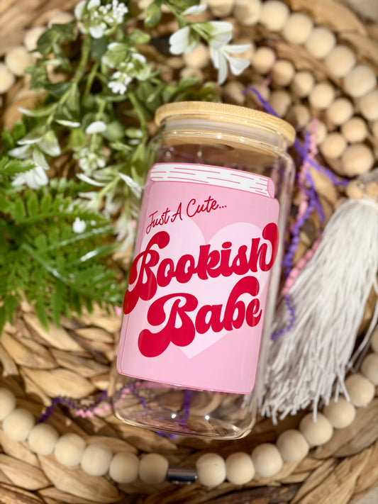 Single Design Bookish Themed Glass Cup