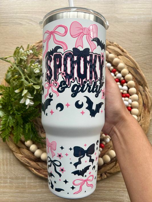 Spooky Girl Bats & Bows 40 Oz Tumbler