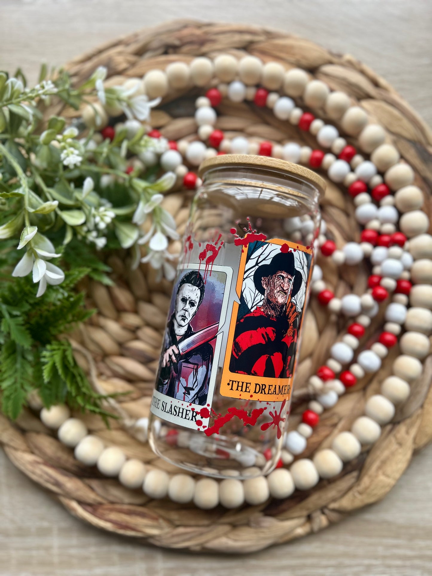 Horror Bloody Tarot Cards Inspired Glass Cups