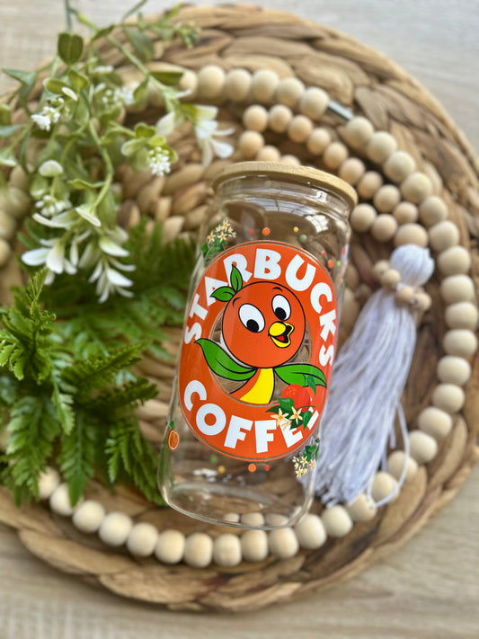 Orange Bird Magical Themed Glass Cup|| Magical Collection