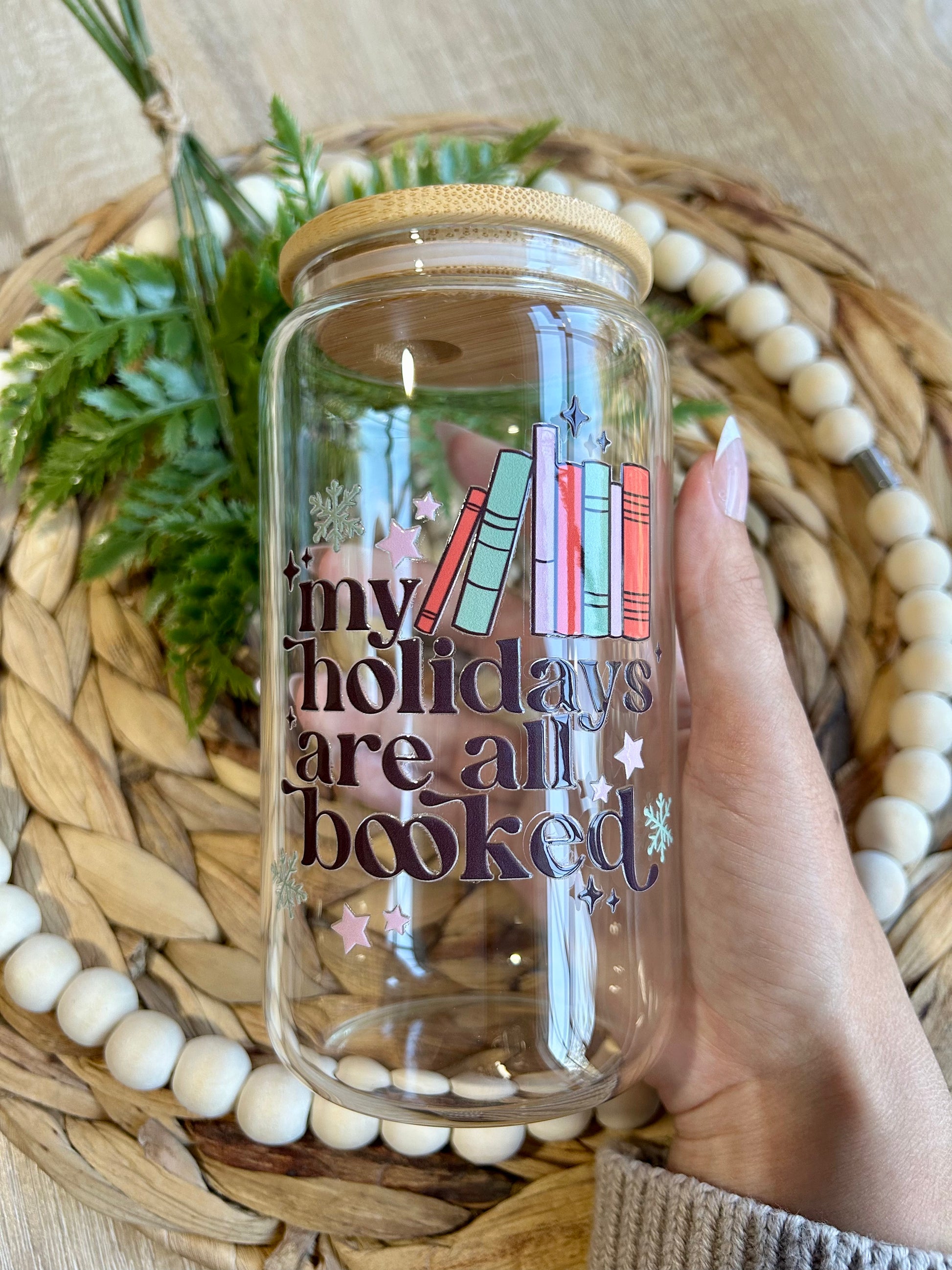 Holidays Are Booked | Book Themed Glass Cup - Glass & Glamour Co.