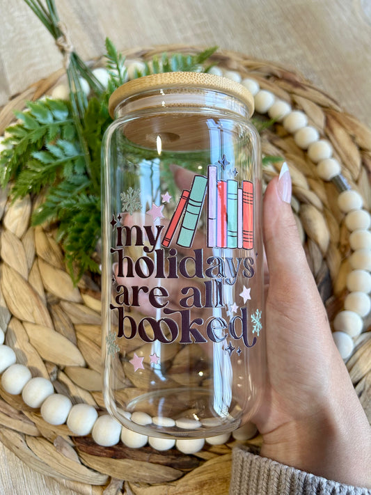 Holidays Are Booked | Book Themed Glass Cup - Glass & Glamour Co.