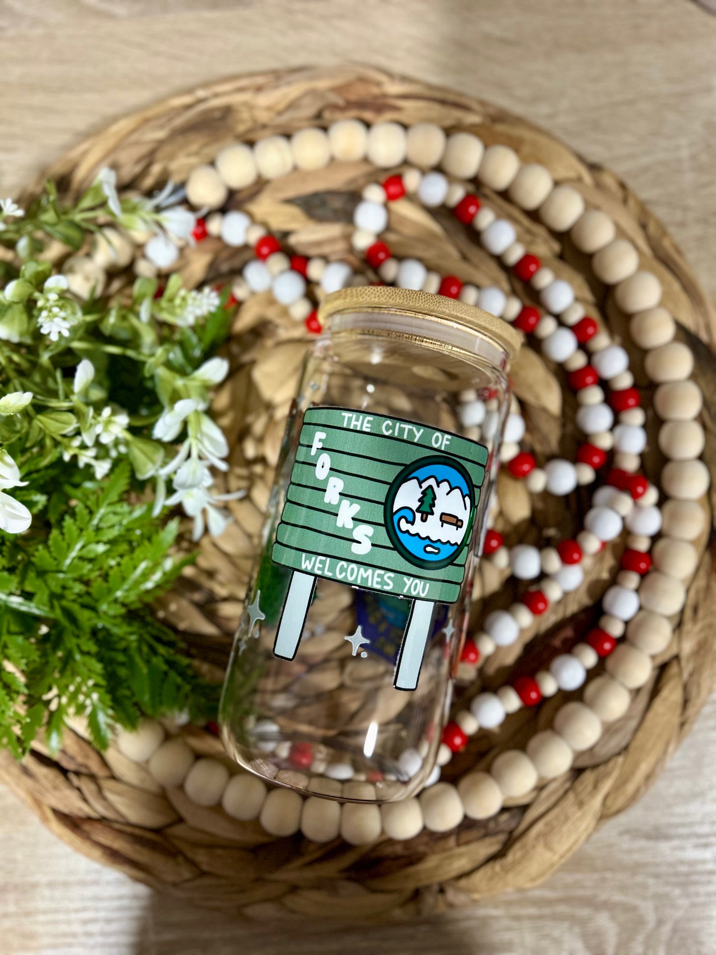 Forks Washington Inspired Glass Cups