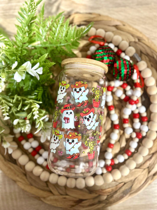 Cowboy Ghostie Christmas Themed Cup