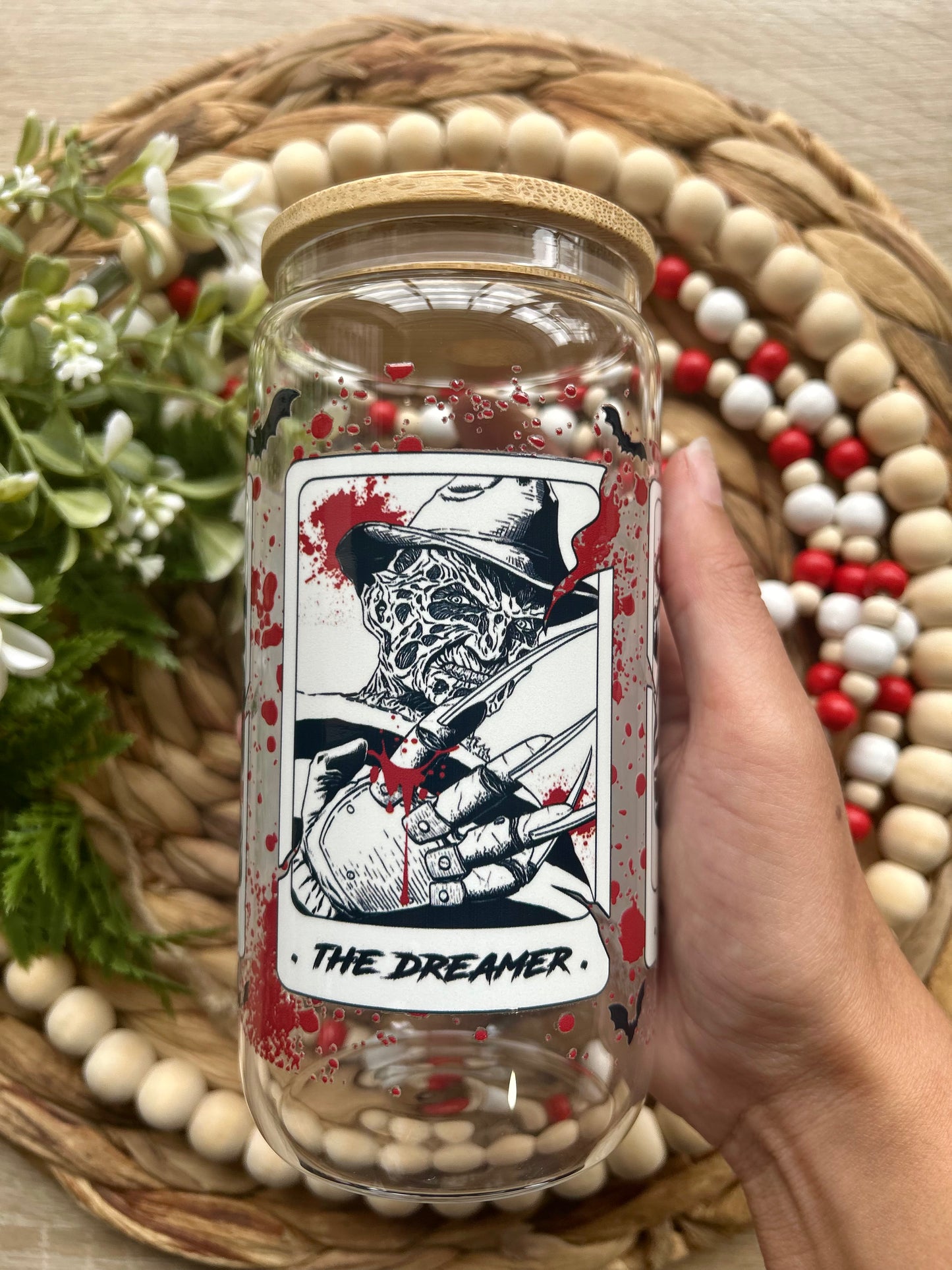 Horror Bloody Tarot Cards Inspired Glass Cups