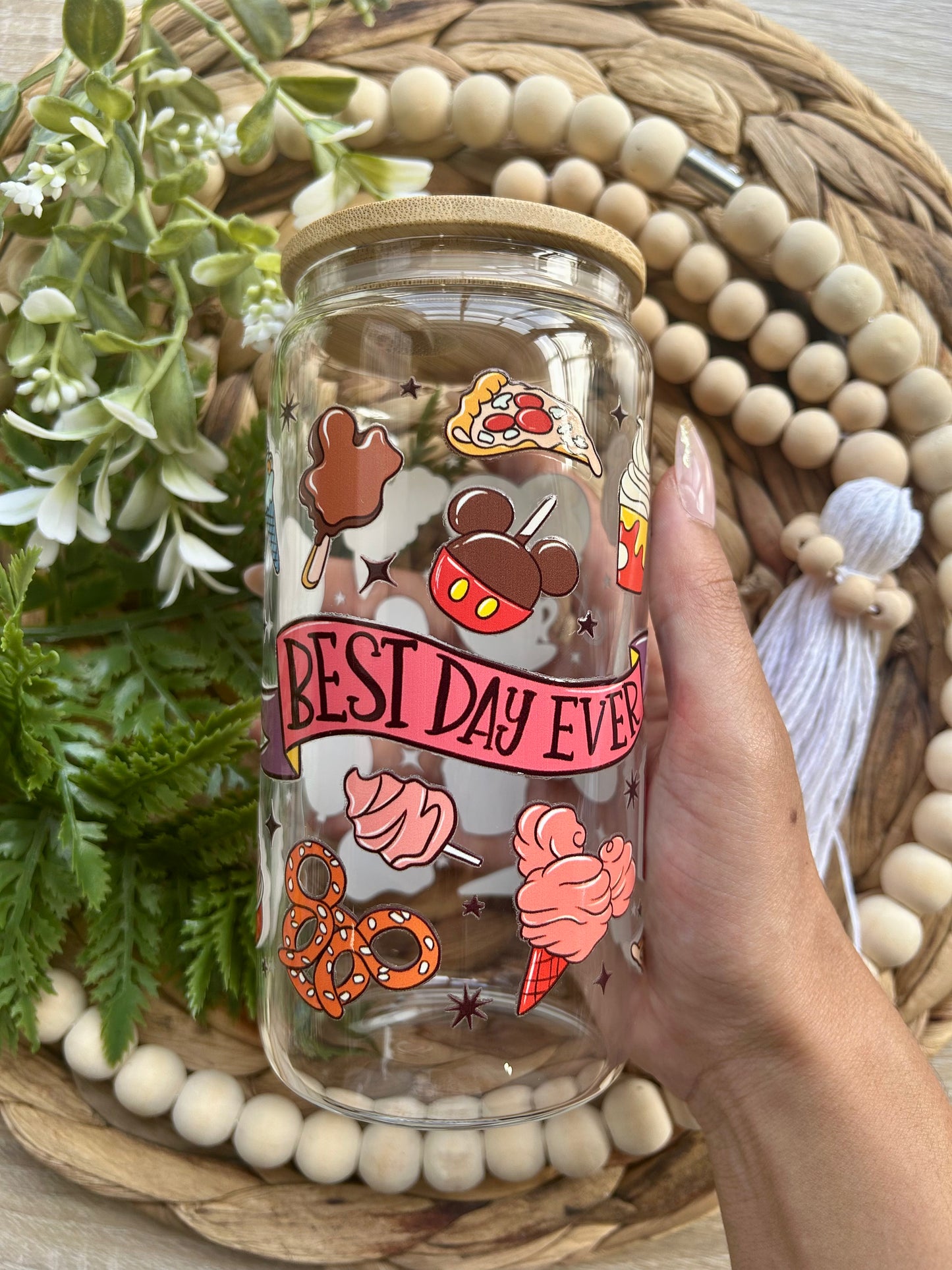 Best Day Ever Snacks Themed Glass Cup || Magical Collection