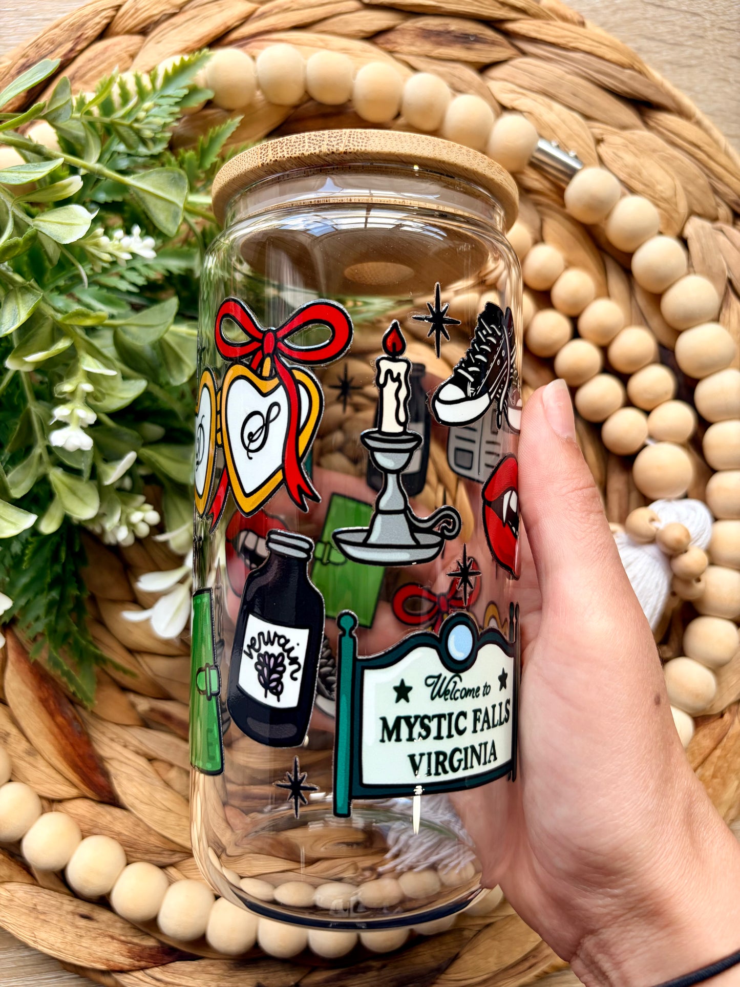 VD Themed Glass Cup || Mystic Falls Collection