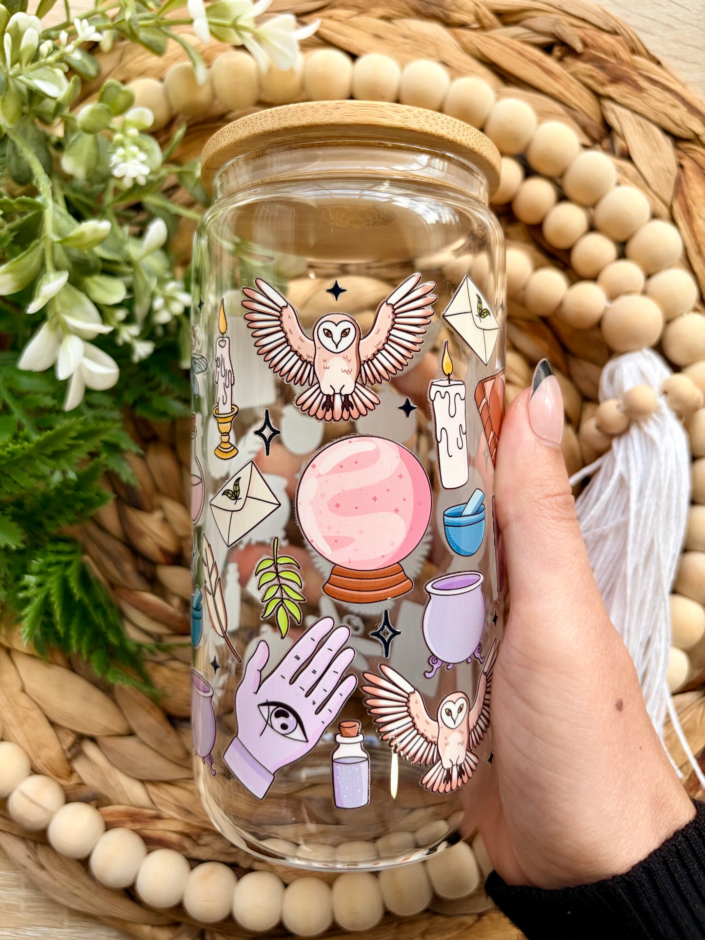 Pink HP Themed Glass Cup