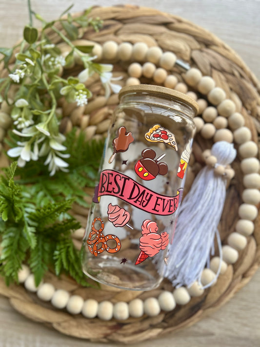 Best Day Ever Snacks Themed Glass Cup || Magical Collection