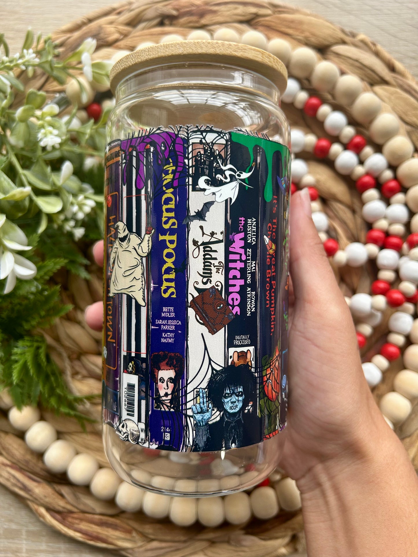 Childhood Scary Movies VHS Tapes Inspired Glass Cup