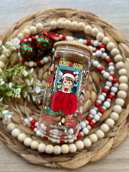 Kevin Christmas Themed Glass Cup