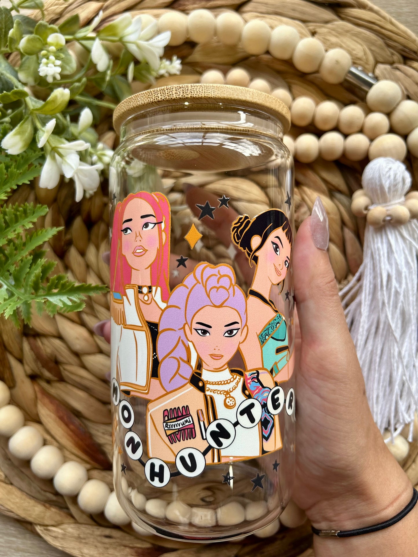 Huntrix Inspired Glass Cup