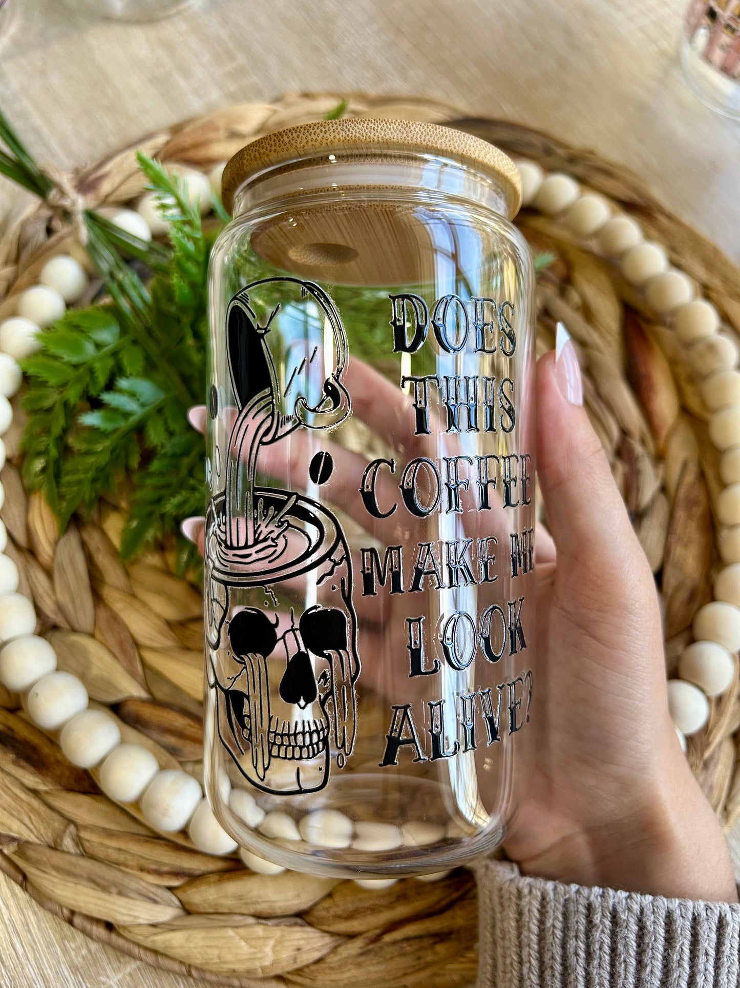 Skull Coffee Glass Cup - Glass & Glamour Co.