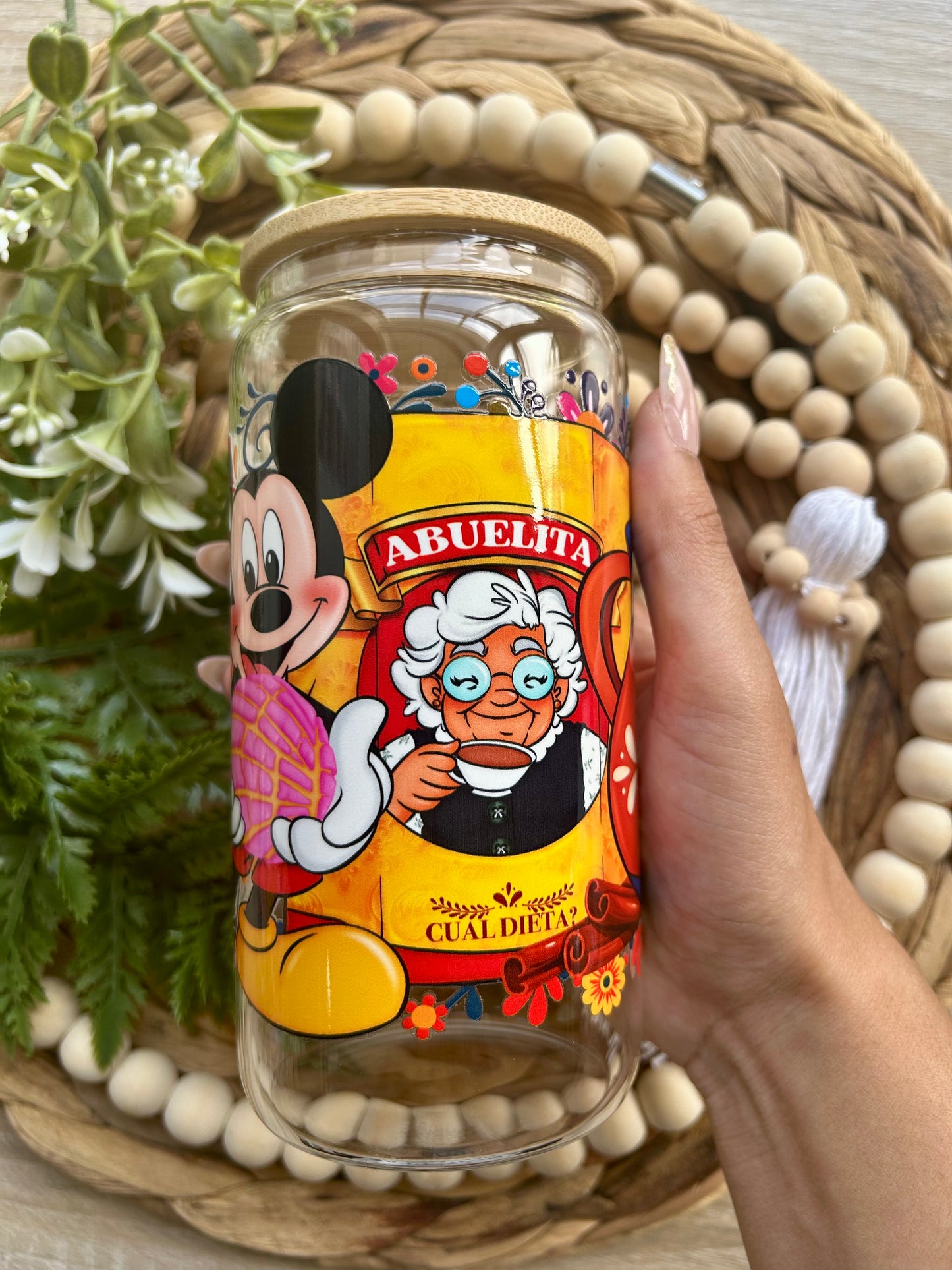 Magical Abuelita Coffee Themed Glass Cup || Magical Collection