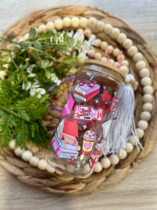 Book Lovers Club Valentine's Glass Cup