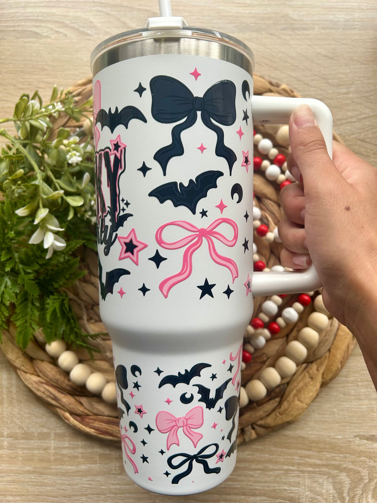 Spooky Girl Bats & Bows 40 Oz Tumbler