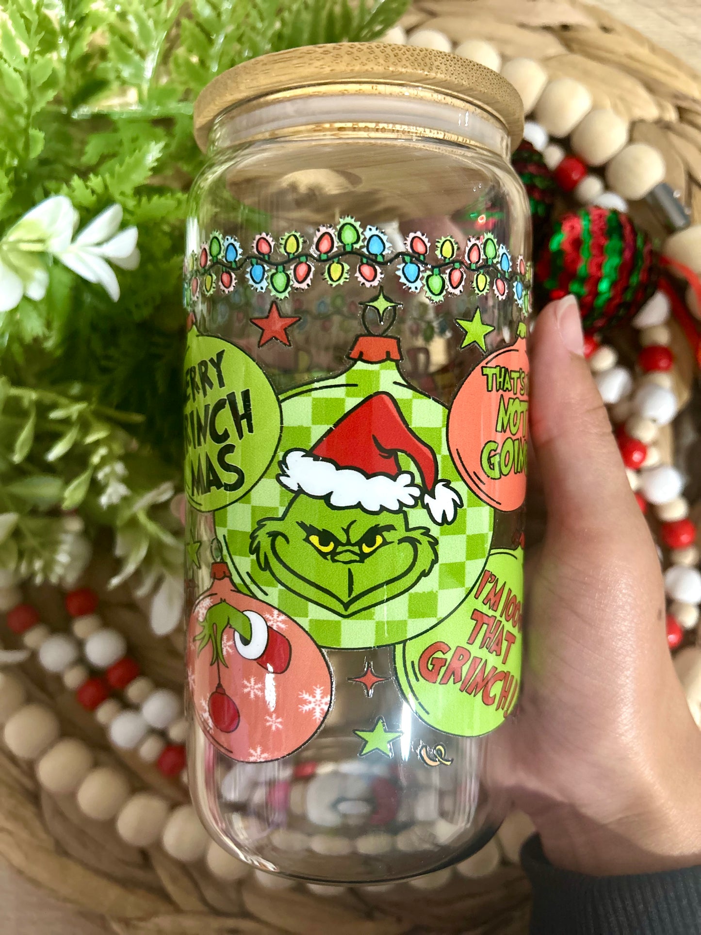 Lights Grinch Christmas Themed Cup