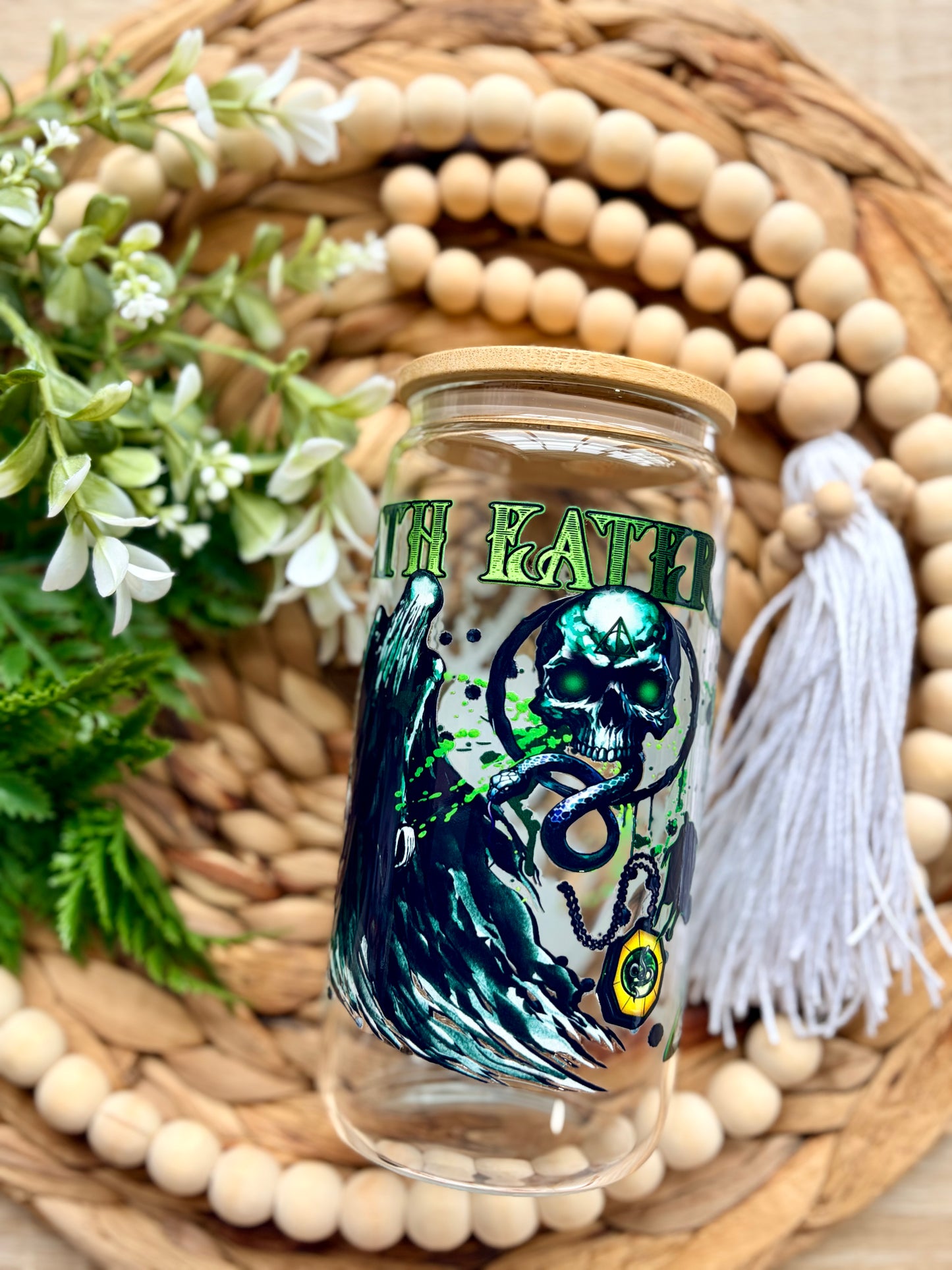 Death Wizard Themed Glass Cup