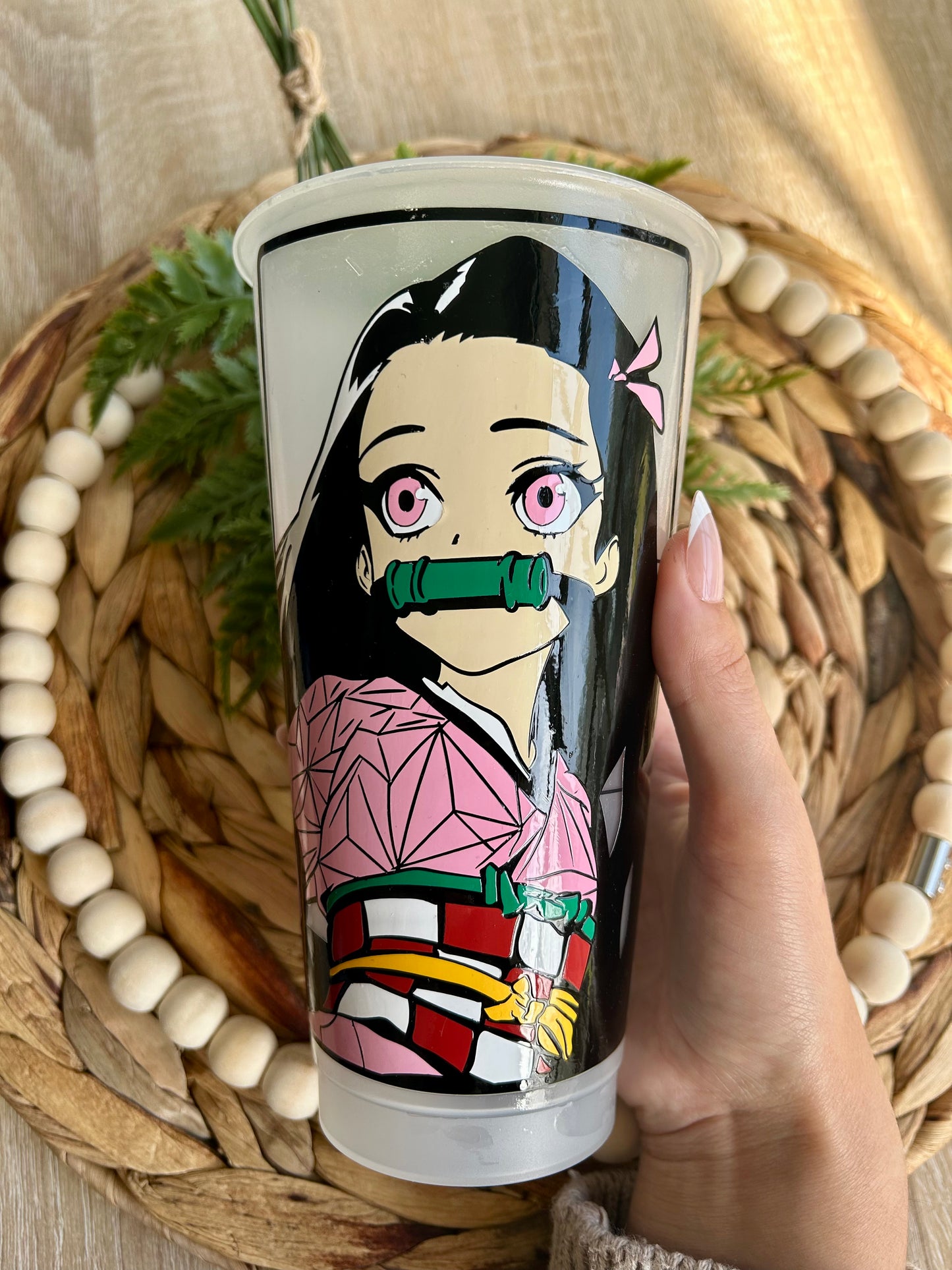 Female Pink Anime Reusable Cold Cup - Glass & Glamour Co.