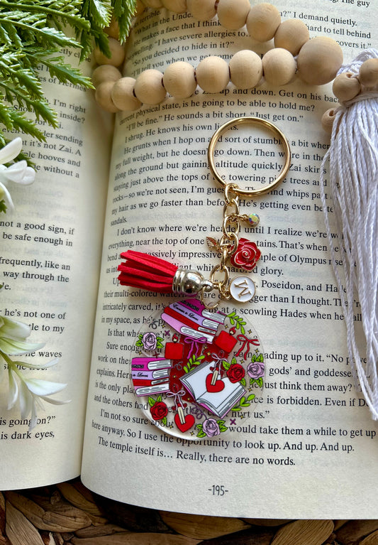 Book-Themed Round Keychains || Personalized Book Theme Keychains || PLEASE READ DESCRIPTION || Book Lovers Collection