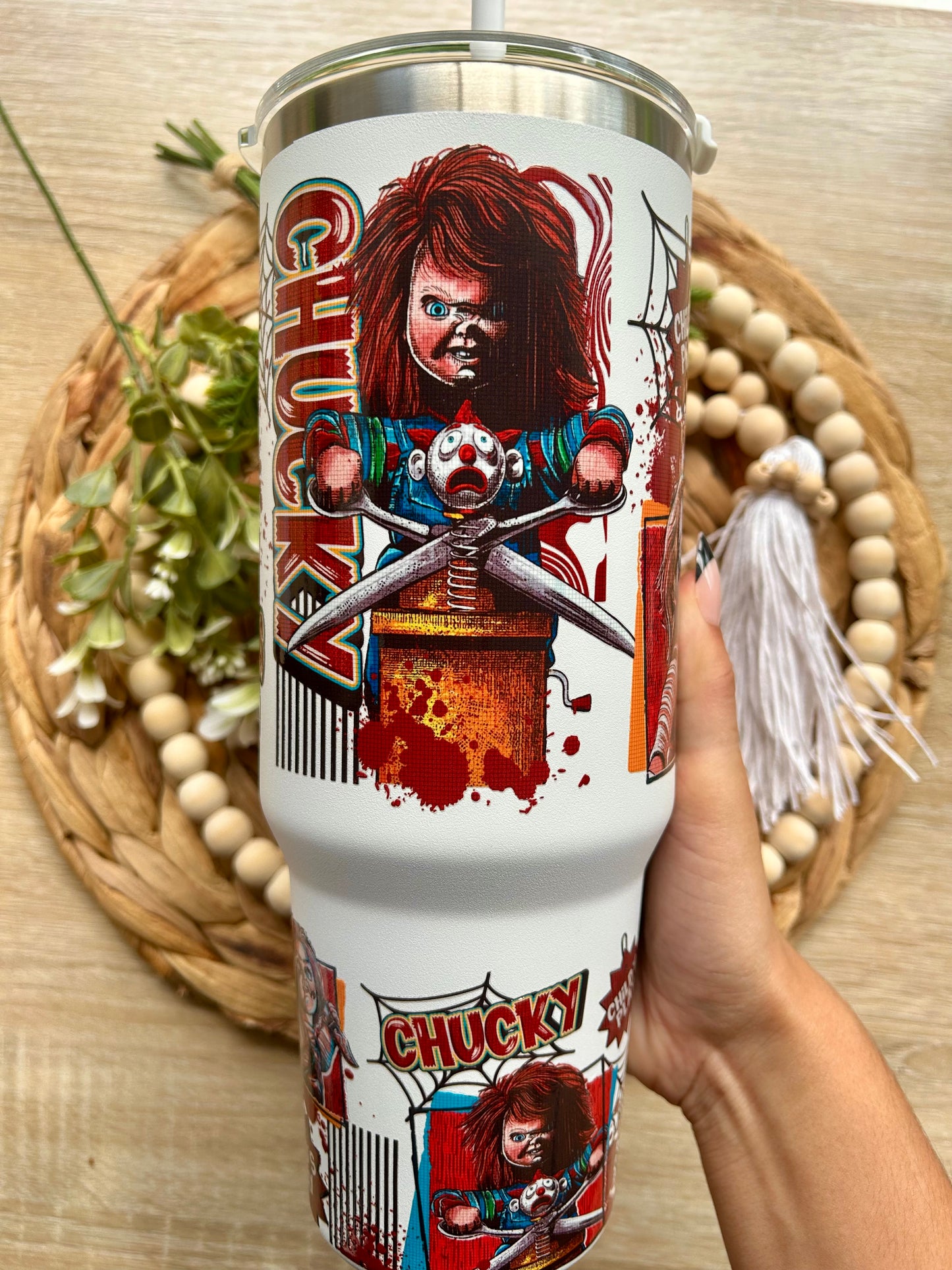 Horror Themed 40 Oz Tumblers || Multiple Options || Halloween Collection
